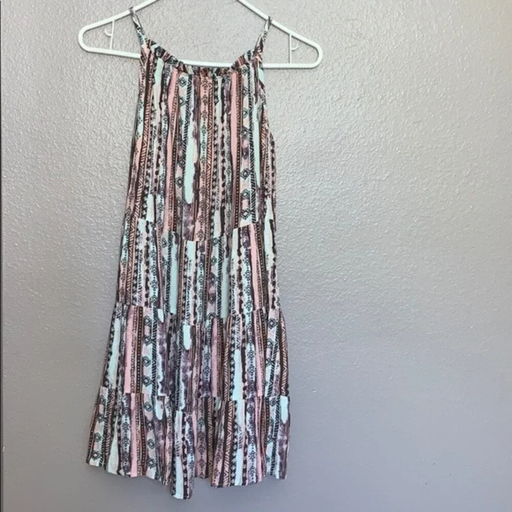 Art Class Girls Long dress Large Mint/Rose Pink   Multicolored Teared Spaghetti
